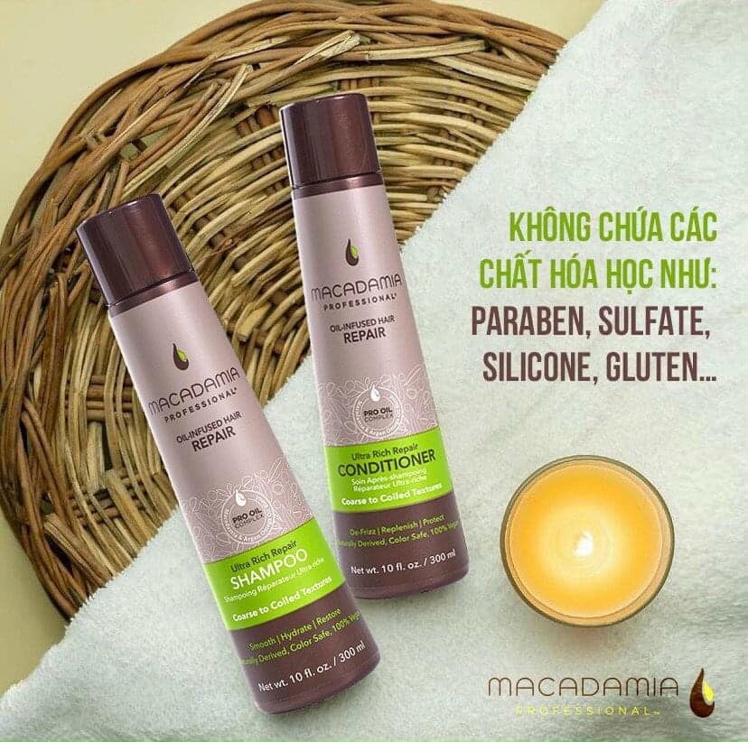 DẦU GỘI XẢ SIÊU MƯỢT MACADAMIA ULTRA RICH REPAIR 300ML- 1000ML