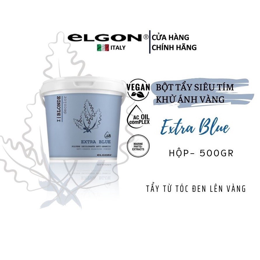 Bột tẩy tóc tím (khử vàng) Elgon I-Blonde Ultra Violet Bleach (Purple Bleach Powder) 500ml