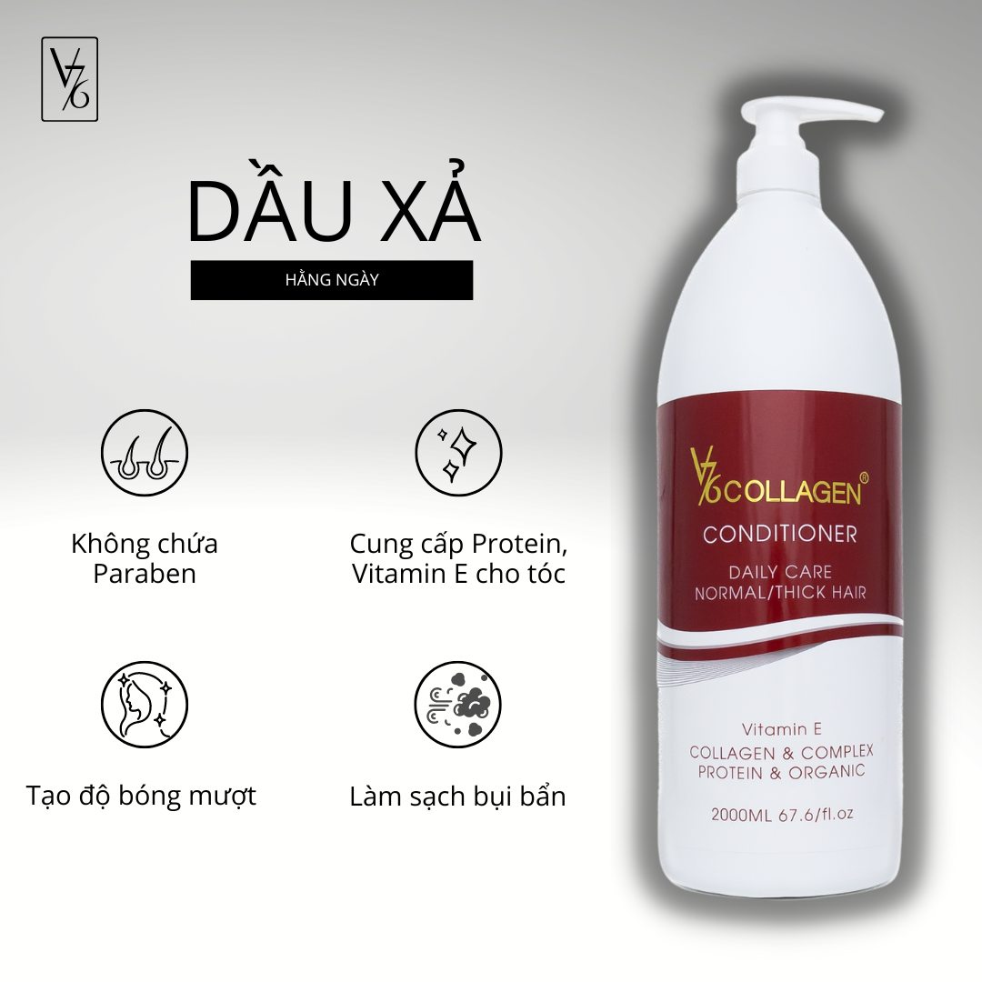 DẦU GỘI XẢ V76 LÀNH TÍNH DÀNH CHO MỌI LOẠI TÓC VÀ DA ĐẦU 2000ML