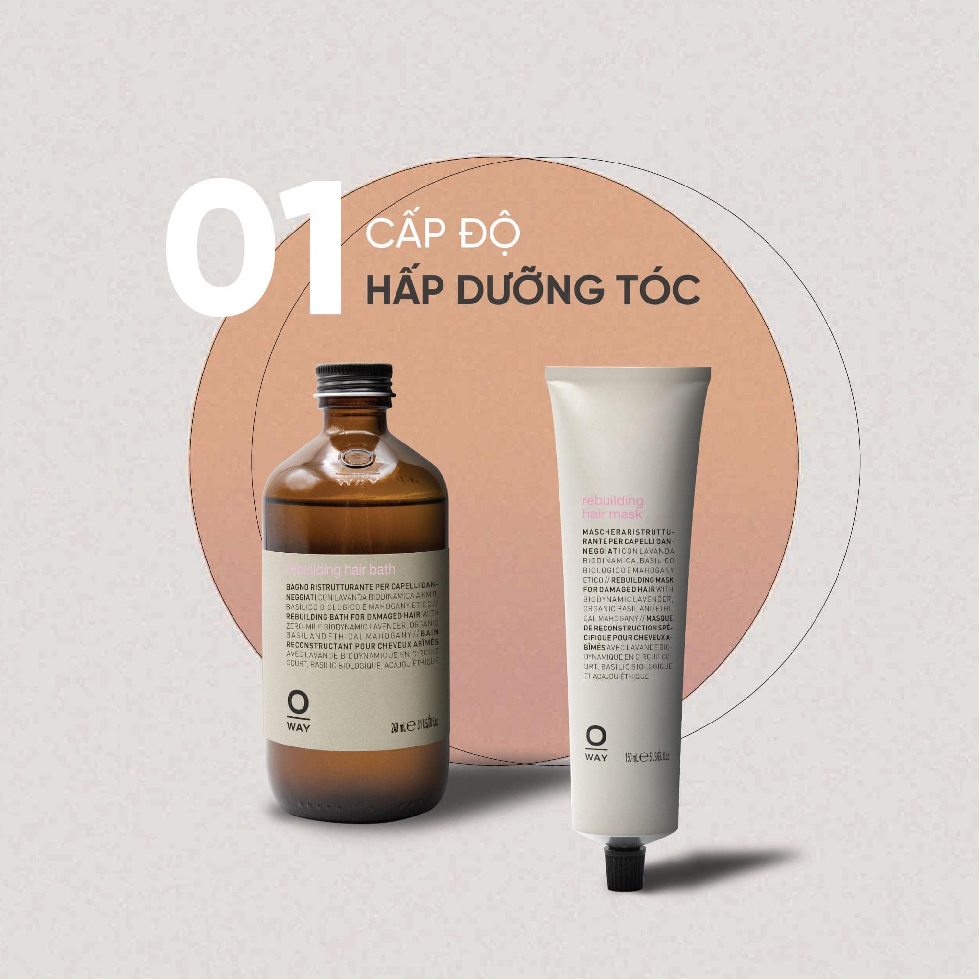 Dầu Gội Phục Hồi Tóc Hư Tổn OWAY Rebuilding Hair Bath 240ml/ 150ml/ 500ml/ 950ml