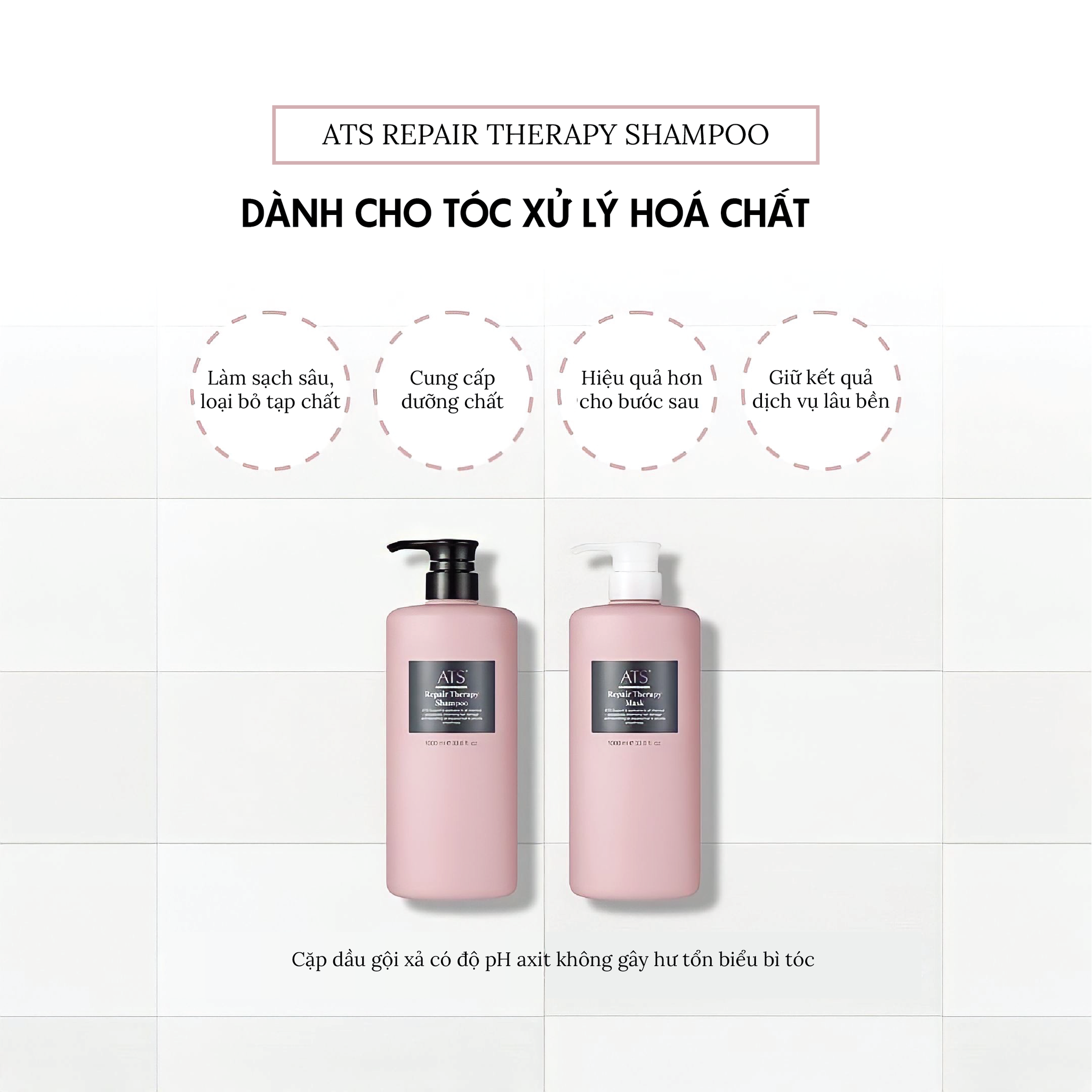 DẦU GỘI HẤP ATS PHỤC HỒI TÓC UỐN REPAIR THERAPY 600ML - 1000ML