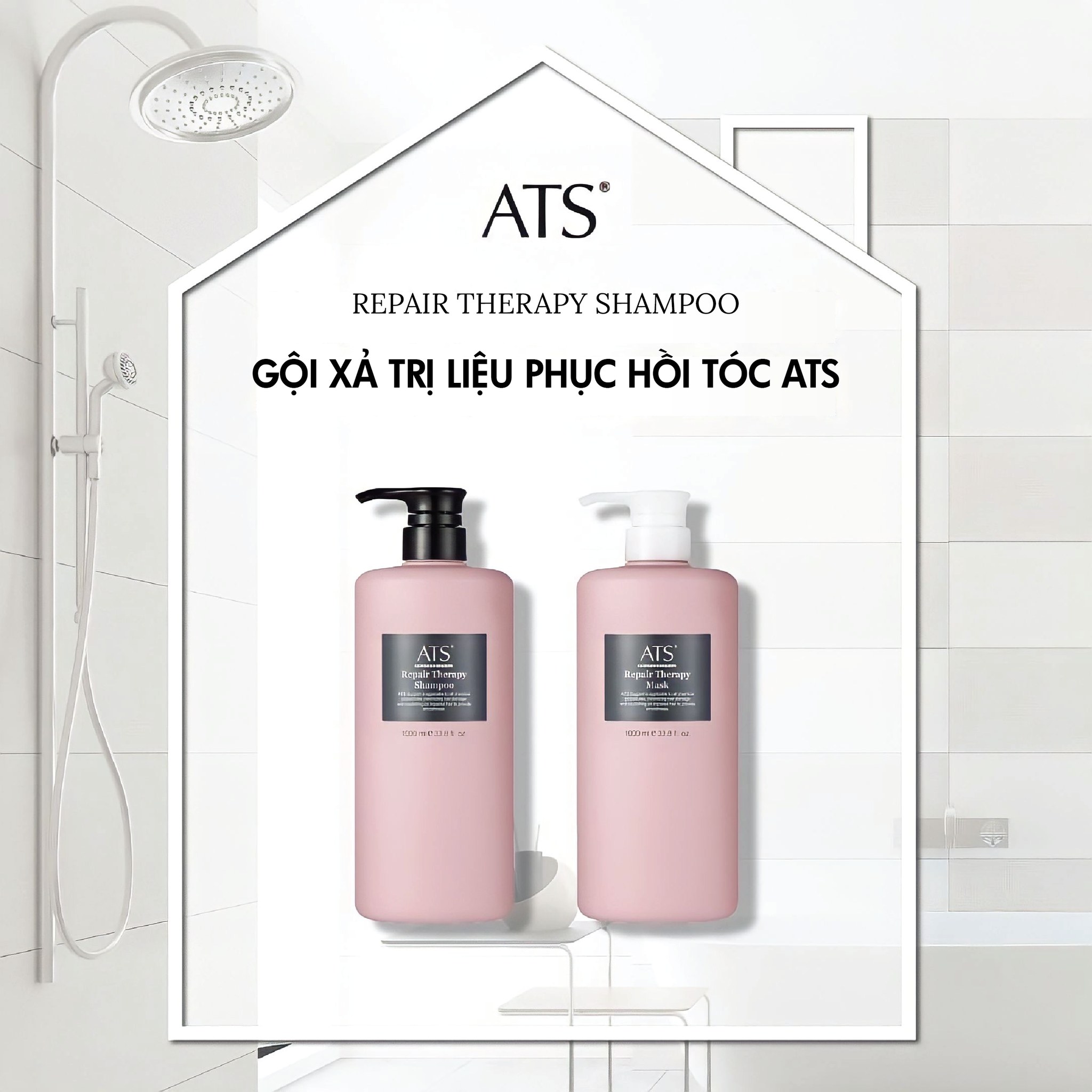 DẦU GỘI HẤP ATS PHỤC HỒI TÓC UỐN REPAIR THERAPY 600ML - 1000ML