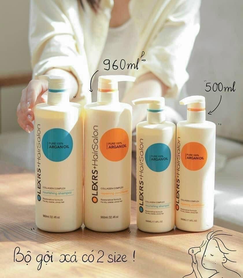 Cặp dầu gội xả Olexrs Argan Oil Collagen Hair Salon 500ml 960ml