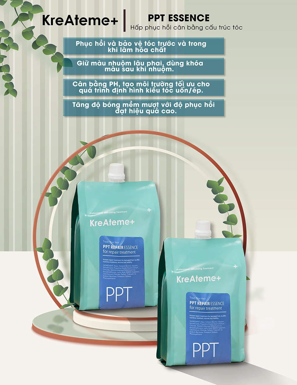 Kem Dưỡng Tóc PPT KreAteme Repair Essence Hair Treatment 960ml