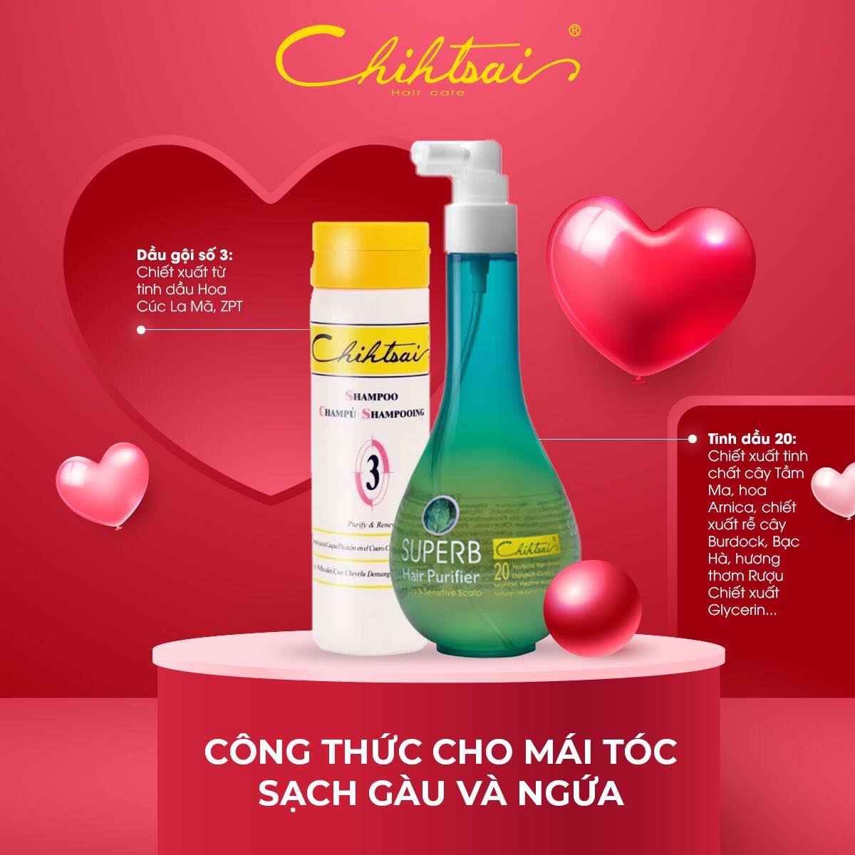 TINH DẦU CHIHTSAI TRỊ GẦU VÀ NGỨA SỐ 20 200ML