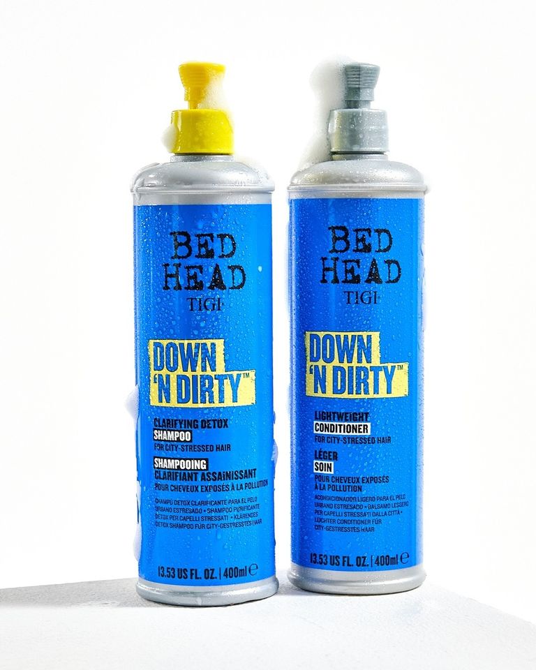 Dầu gội xả TIGI Bed Head Down N' Dirty detox, làm sạch sâu cho tóc, không phai màu tóc nhuộm 400ml