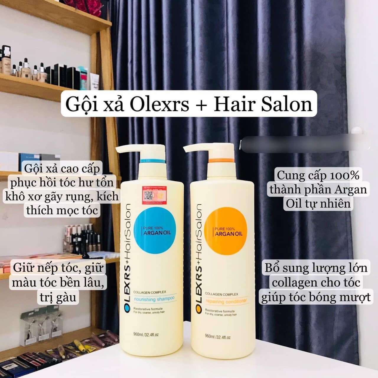 Dầu Gội Xả Olexrs Argan Oil Collagen Hair Salon 500ml - 1000ml MỸ PHẨM TÓC CHÍNH HÃNG GIÁ RẺ NHẤT TOÀN QUỐC