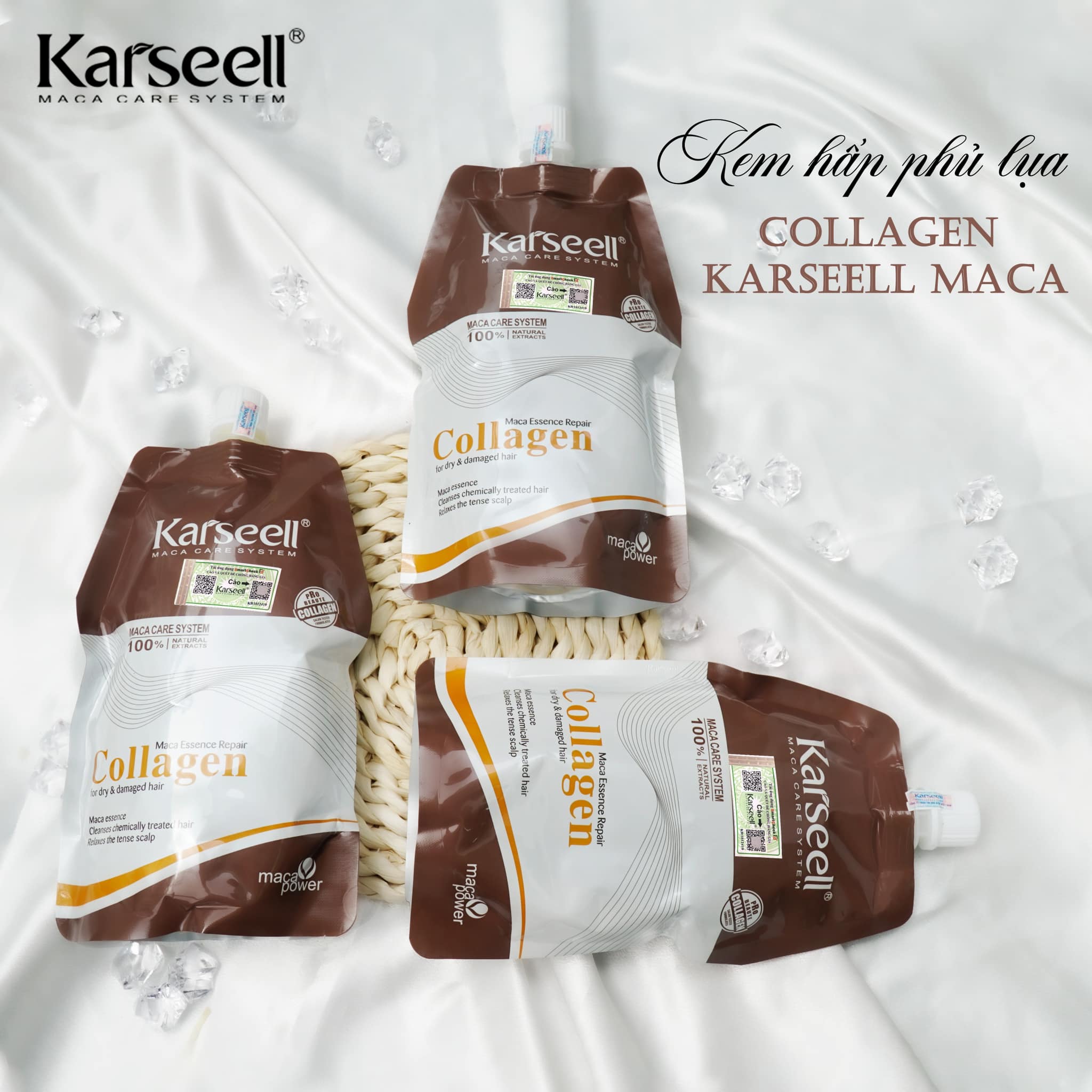 DẦU HẤP TÓC KARSEELL MACA COLLAGEN SIÊU MỀM MƯỢT TÓC 100ML 500ML (DẠNG HŨ VÀ DẠNG TÚI)