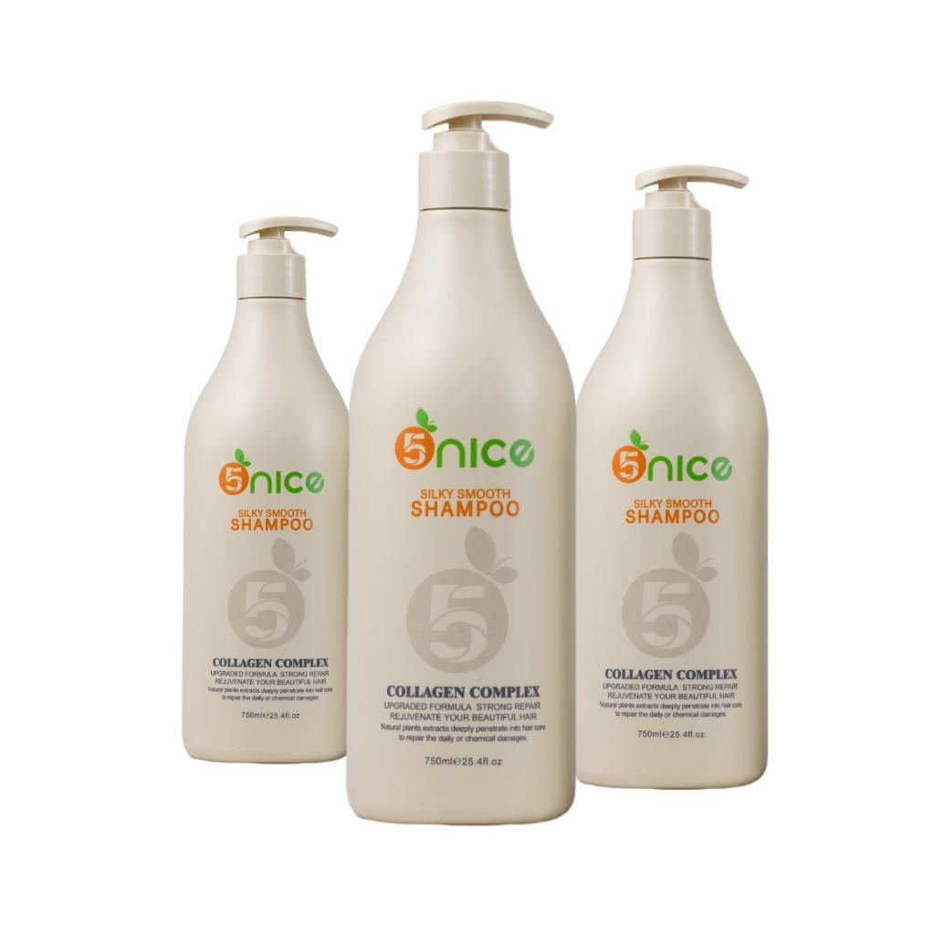 Dầu Gội Xả Phục Hồi Tóc Hư Tổn Chống Gàu Keratin Collagen 5NICE 750ml