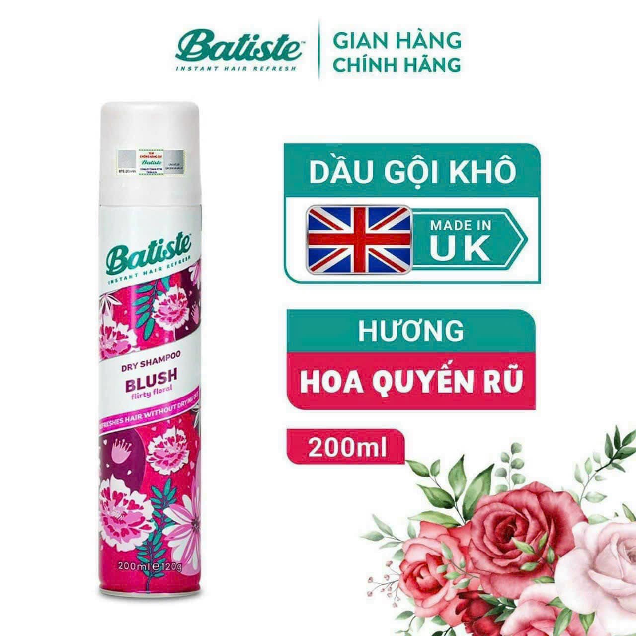 Dầu gội khô Batiste Dry Shampoo 200ml