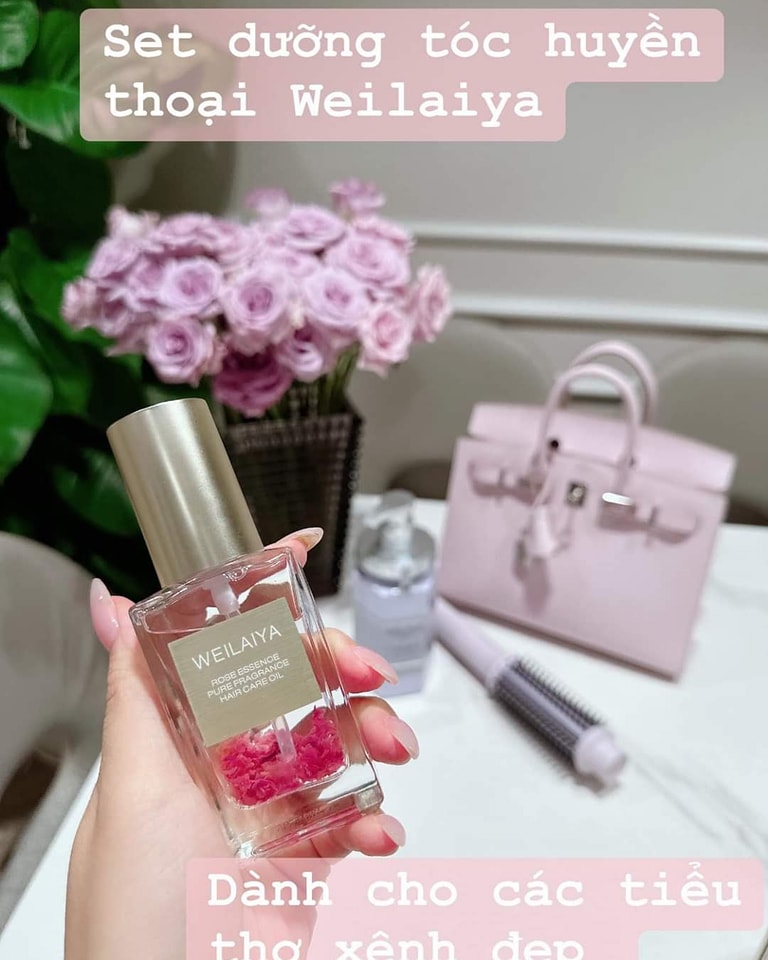 : Dầu Dưỡng Tóc Hoa Hồng Weilaiya Rejuvenate Vitality Rose Essence Pure Fragrance Hair Care Oil 40ml