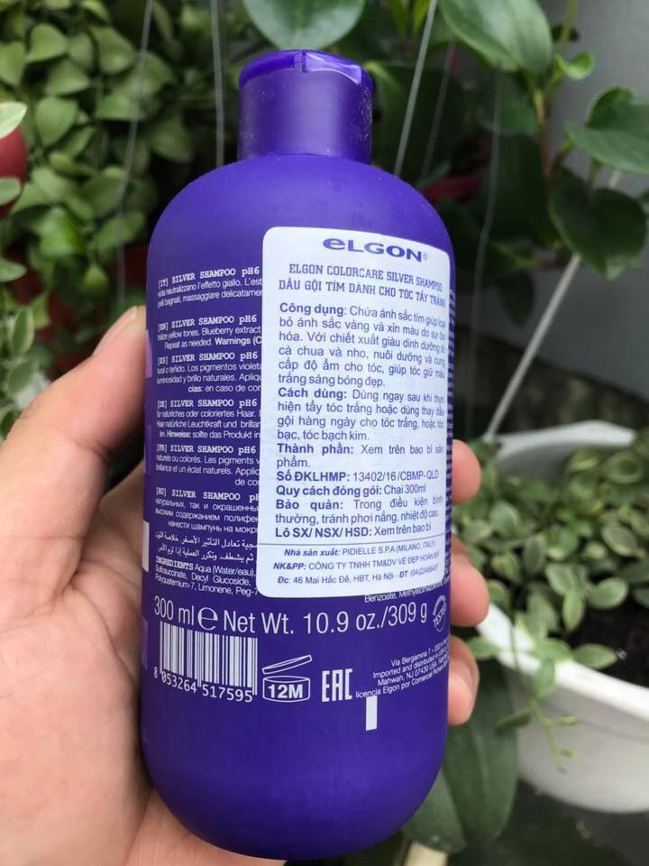 Dầu gội xả tím khử vàng Elgon Colorcare Silver Anti-Yellow