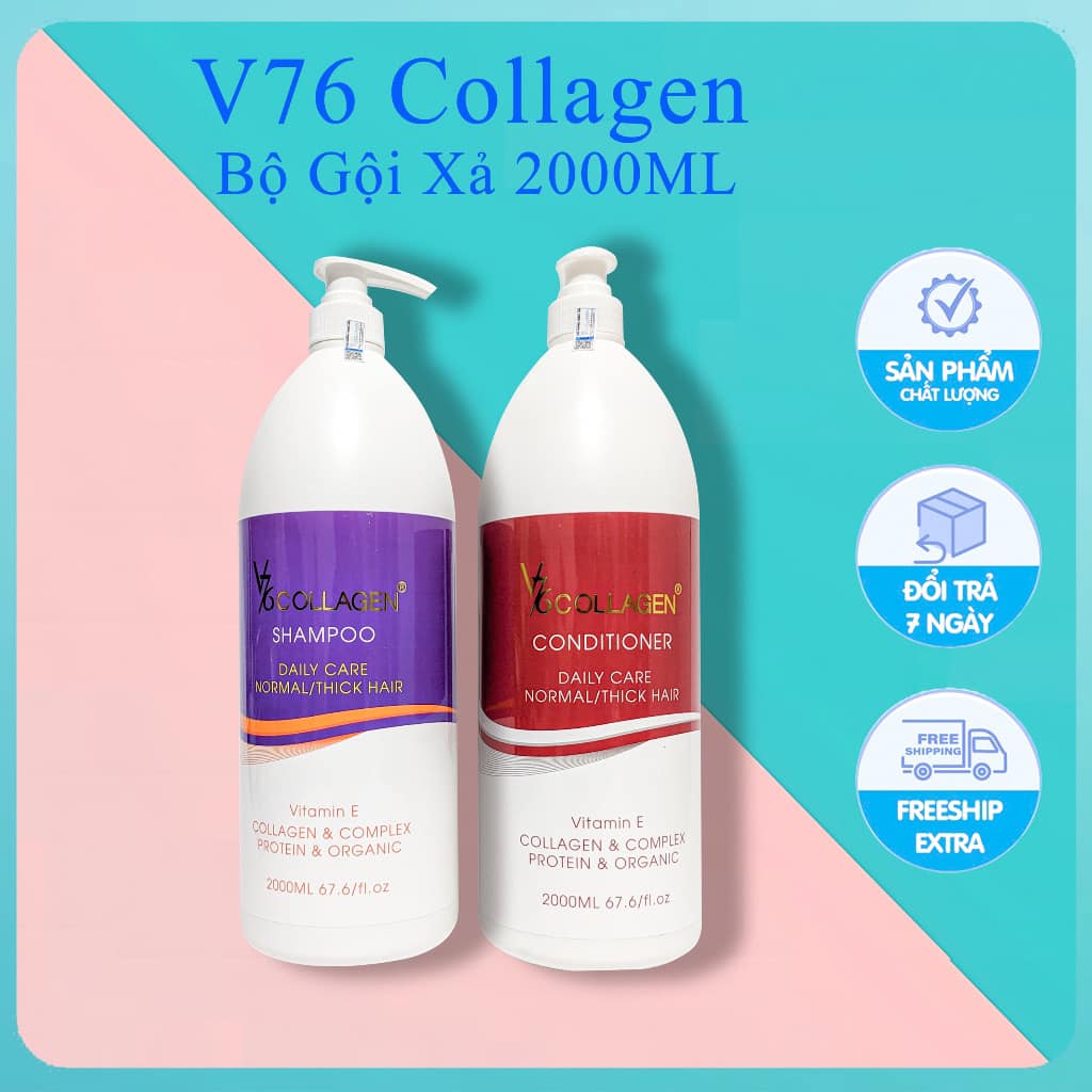 DẦU GỘI XẢ V76 LÀNH TÍNH DÀNH CHO MỌI LOẠI TÓC VÀ DA ĐẦU 2000ML