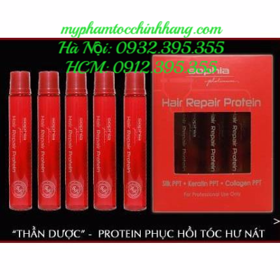 SOPHIA PLATIUM PROTEIN PHỤC HỒI TÓC HƯ NÁT REPAIR AMPOULE 10*13ML