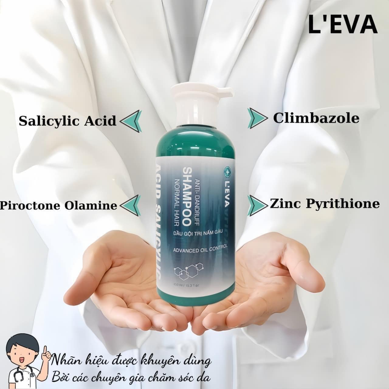 DẦU GỘI LEVA TRỊ NẤM - GẦU- CHẤY -VIÊM DA ĐẦU 450ml