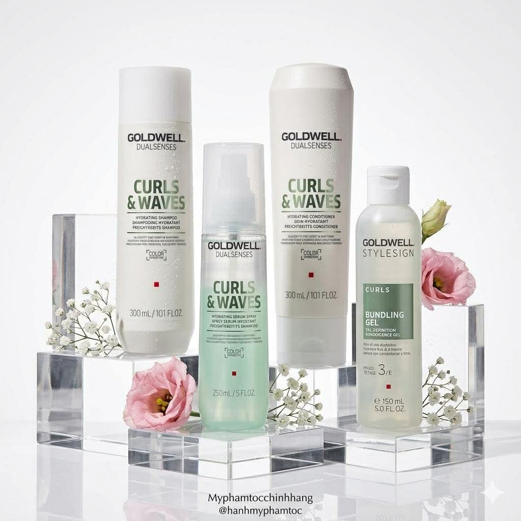 Dầu gội và dầu xả Goldwell Dualsenses Curls & Waves Hydrating Shampoo & Conditioner
