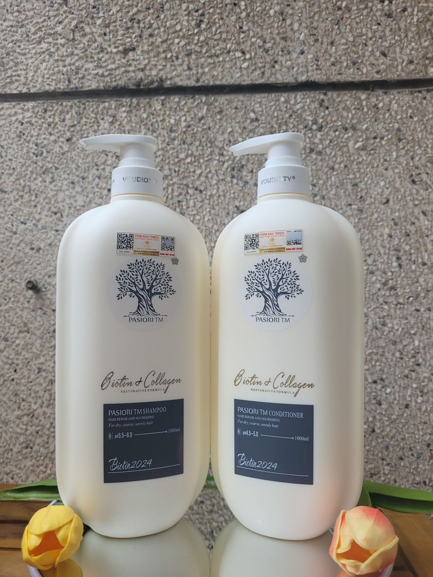 DẦU GỘI XẢ BIOTIN COLLAGEN (CHAI DẸT 2024) TRẮNG PHỤC HỒI 1000ML