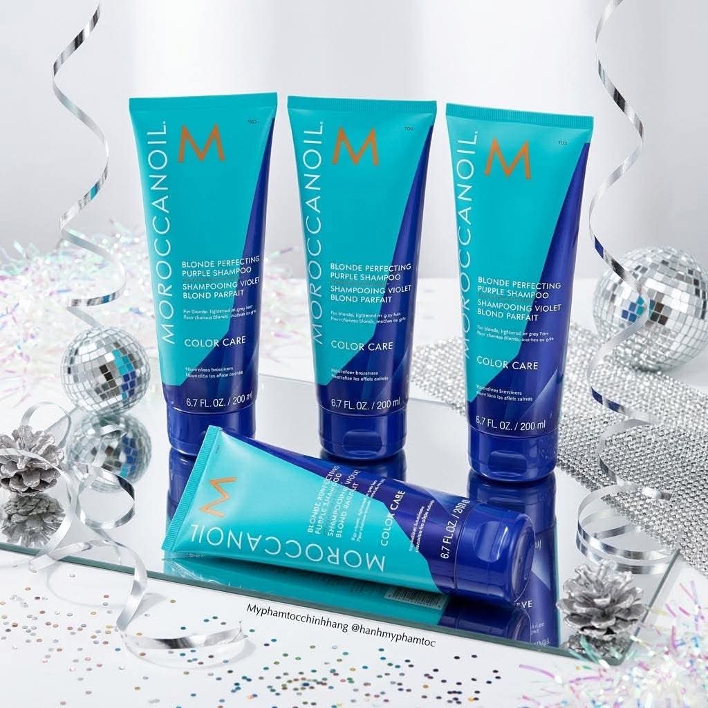 Dầu Gội Moroccanoil Tím Khử Ánh Vàng (Moroccanoil Blonde Perfecting Purple 200ml/ 1000ml