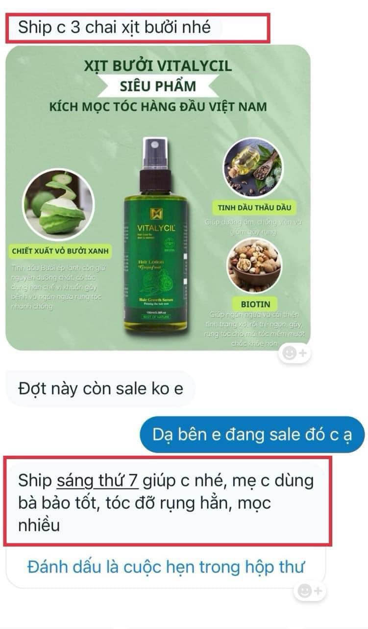 XỊT BƯỞI GIẢM RỤNG VITALYCIL HAIR GROWTH SERUM 100ML