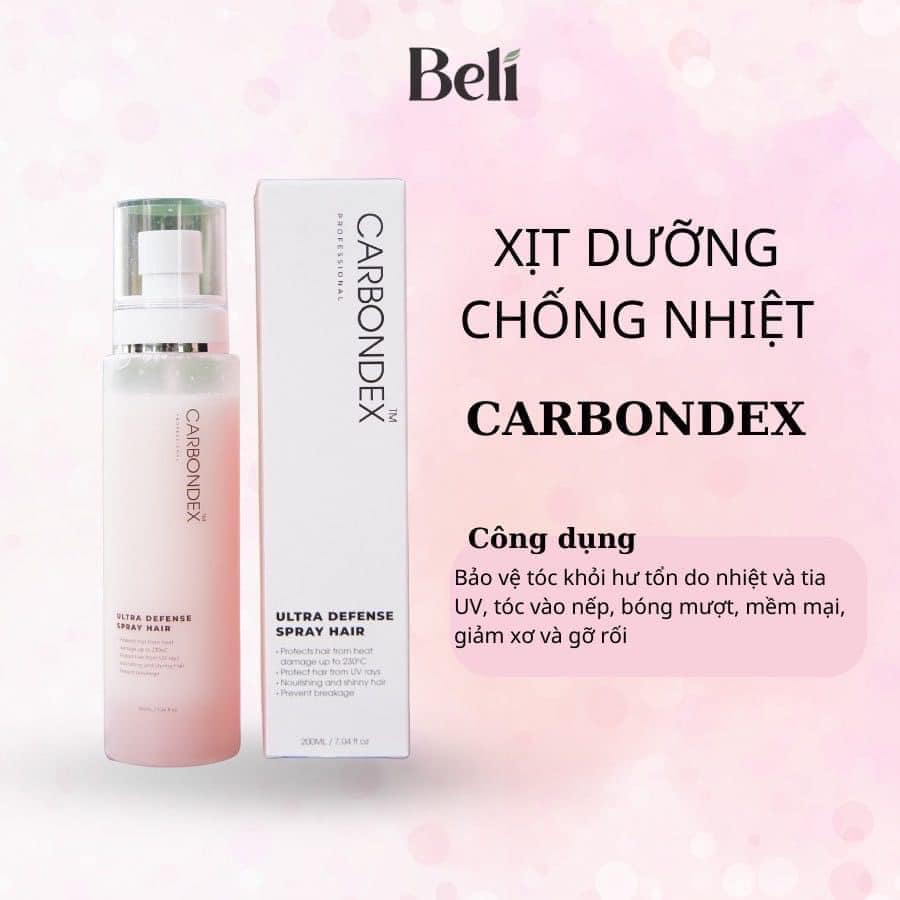 DẦU GỘI XẢ CARBONDEX GIẢM RỤNG, DẦU 800ML + XỊT DƯỠNG CHỐNG NHIỆT 200ML