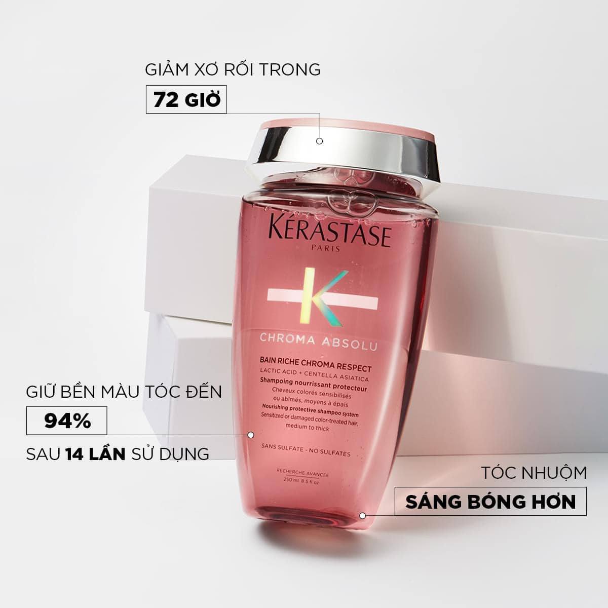 Dầu gội xả, măt nạ cho tóc nhuộm Kerastase Chroma Absolu Bain Riche Chroma Respect 250ml 200ml 1000ml