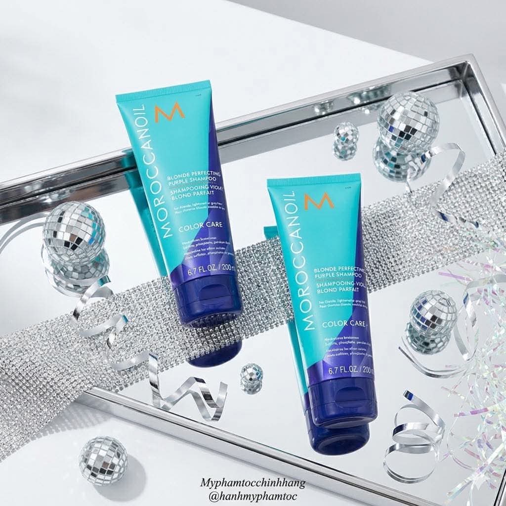 Dầu Gội Moroccanoil Tím Khử Ánh Vàng (Moroccanoil Blonde Perfecting Purple 200ml/ 1000ml