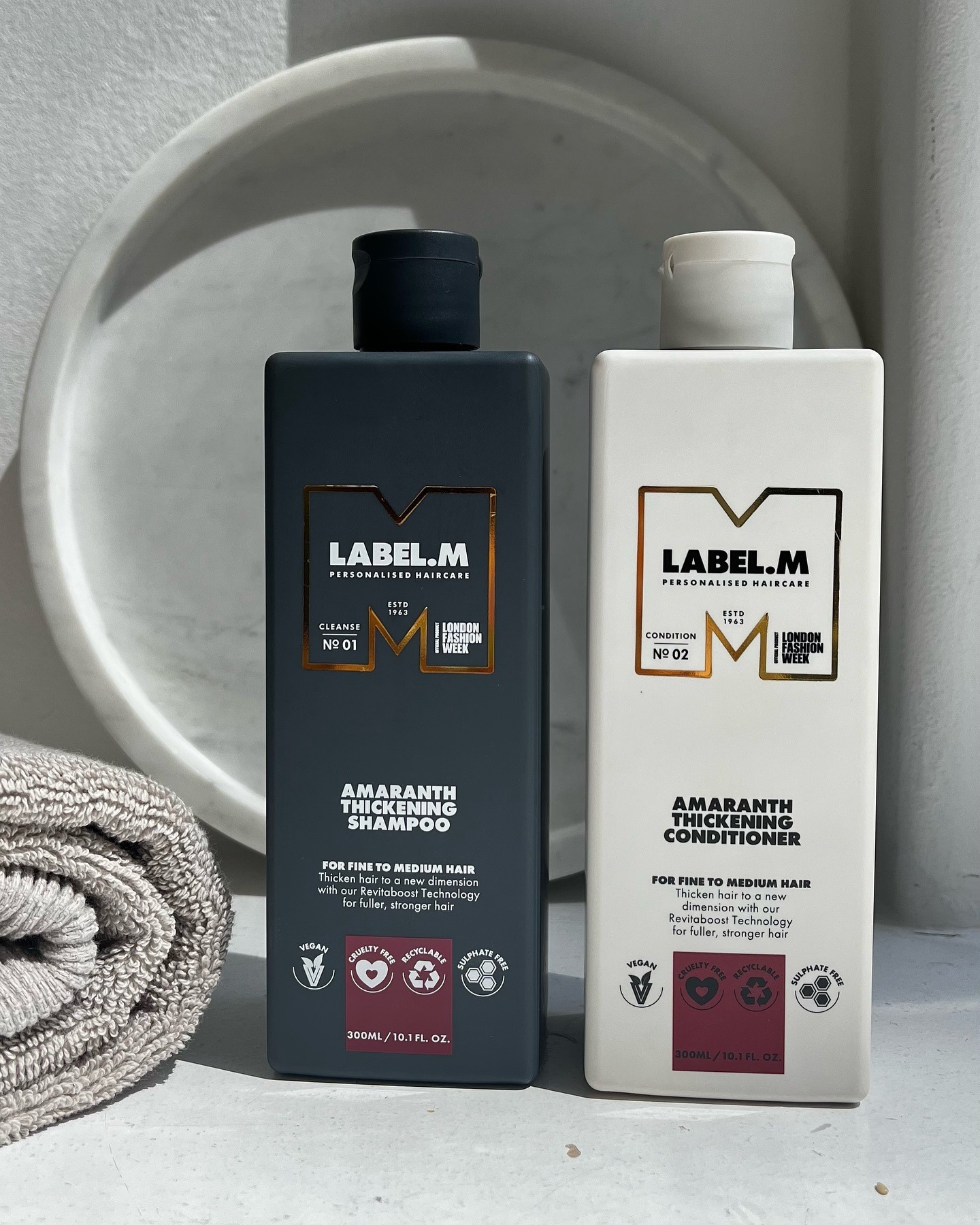 Dầu gội và dầu xả tăng độ dày tóc Label.m Amaranth Thickening Shampoo & Conditioner 300ml 1000ml