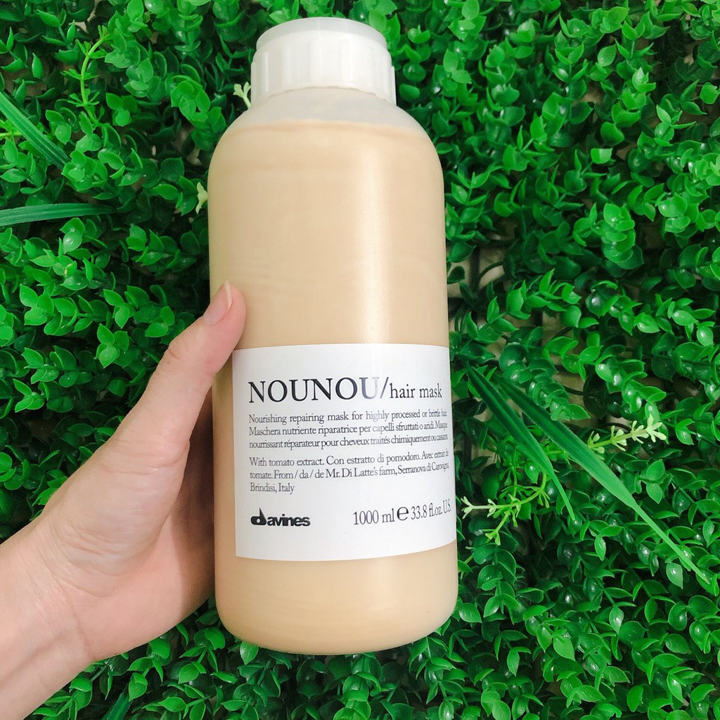 Bộ sản phẩm DAVINES NOUNOU gồm dầu gội, dầu xả và hấp – được thiết kế đặc biệt cho tóc nhuộm, tẩy, tóc khô yếu cần phục hồi sâu