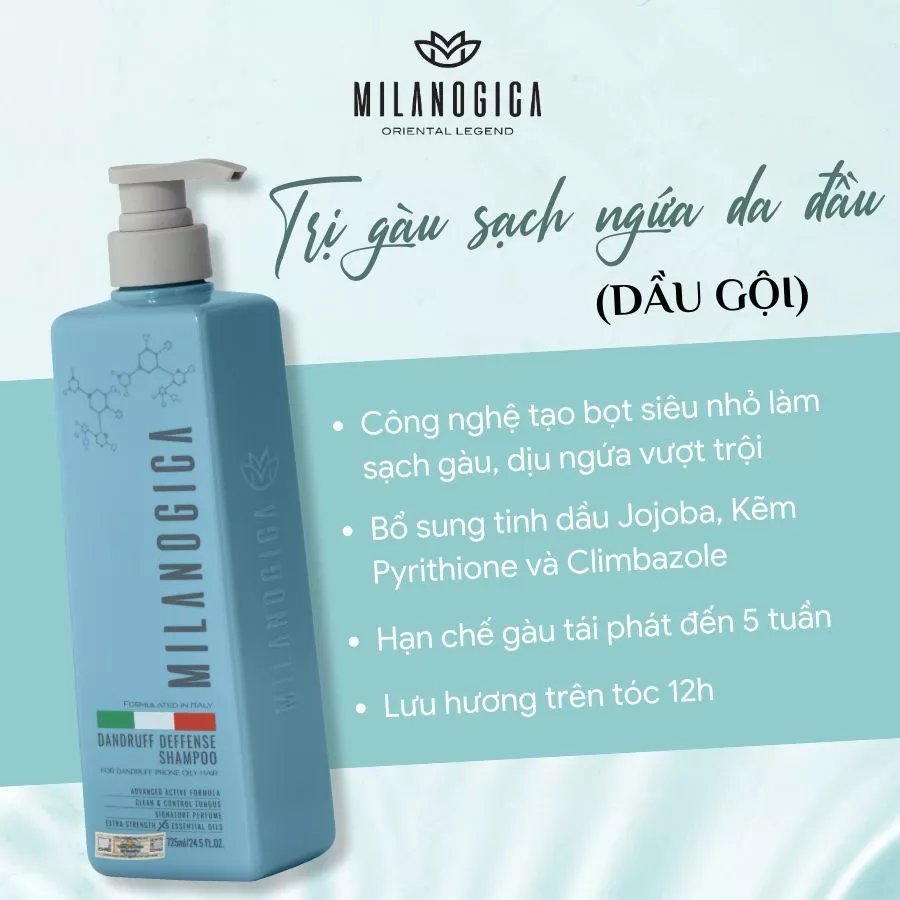 Dầu gội xả Milanogica trị gàu (Milanogica Anti-Dandruff Shampoo & Conditioner) 350ml 725ml