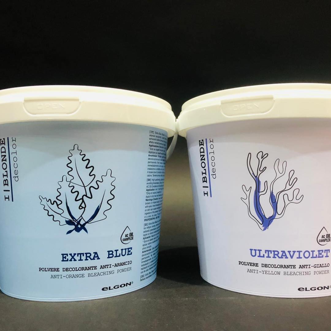 Bột tẩy xanh (khử cam) Elgon lgon I-Blonde Extra Blue Bleach 500g
