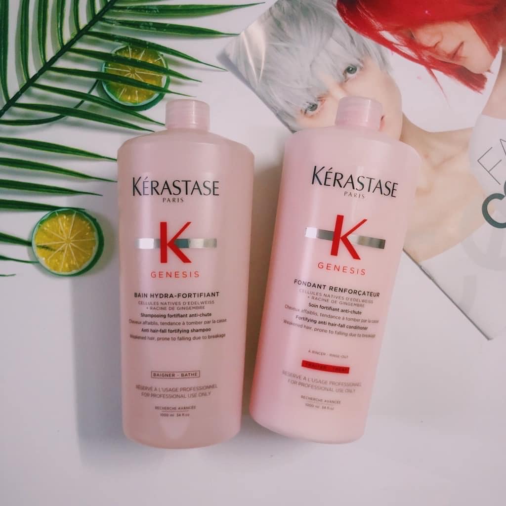 Dầu gội và dầu xả Kérastase Genesis phục hồi sợi tóc yếu, giảm đứt gãy thân tóc