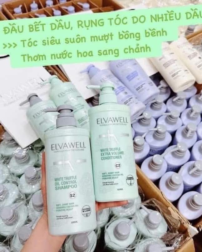 Dầu gội xả chiết xuất nấm Elvawell White Truffle Shampoo, Conditioner 500ml 1000ml