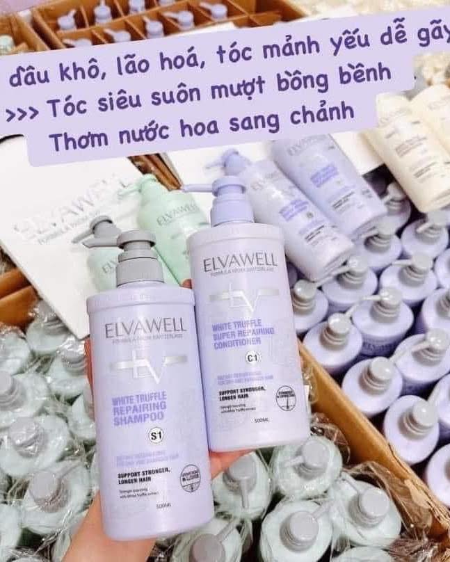 Dầu gội xả chiết xuất nấm Elvawell White Truffle Shampoo, Conditioner 500ml 1000ml
