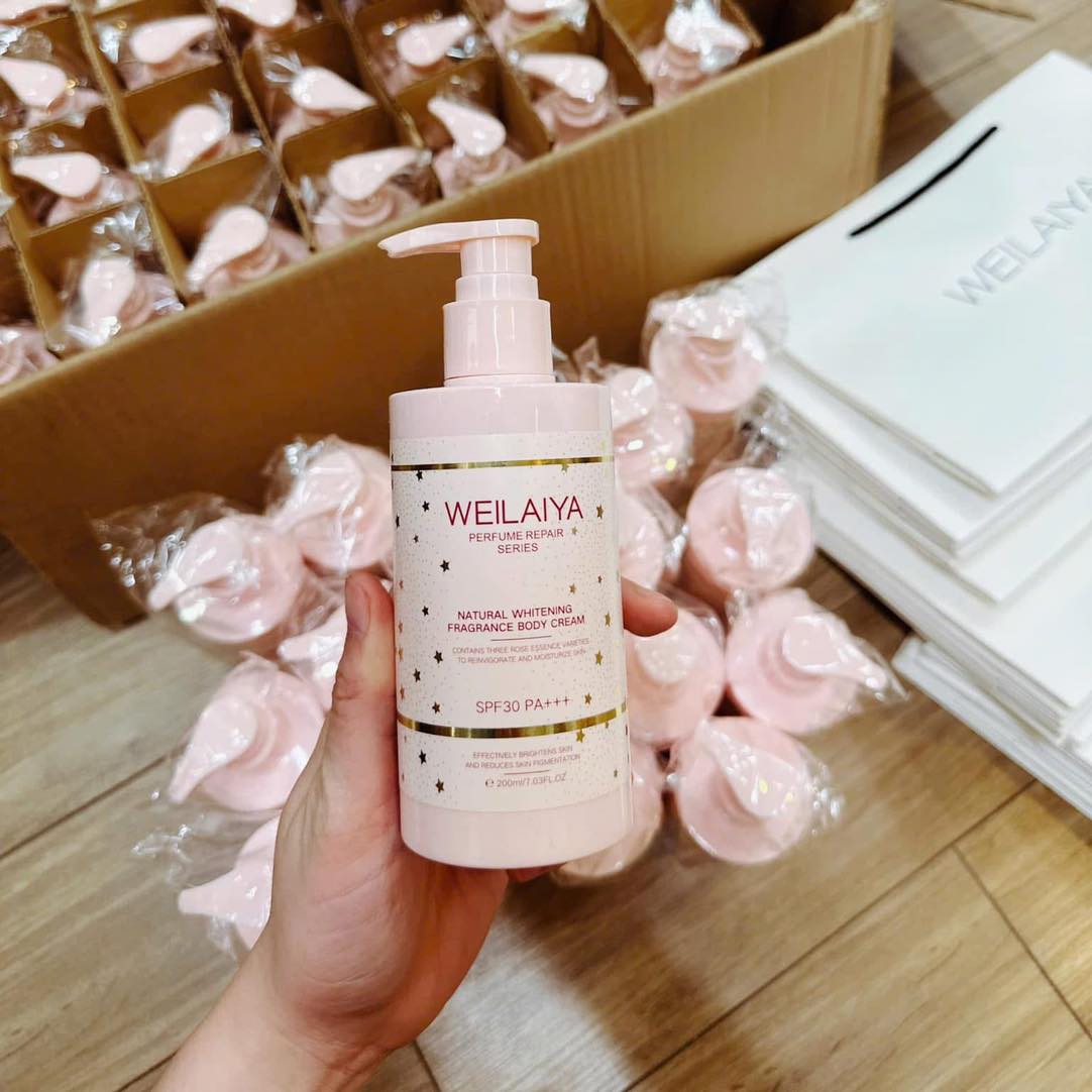 Kem Body Truyền Trắng Nâng Tone Bảo Vệ Da Weilaiya White Tone-Up Body Cream SPF30 PA+++ 200ml