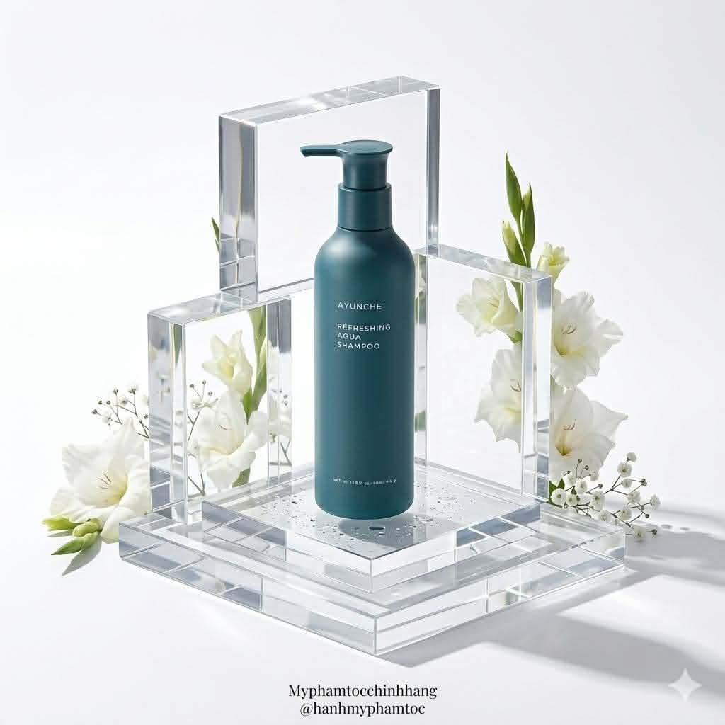 Dầu gội mát lạnh làm sạch da đầu  gàu và dầu thừa  Refreshing Aqua 500g