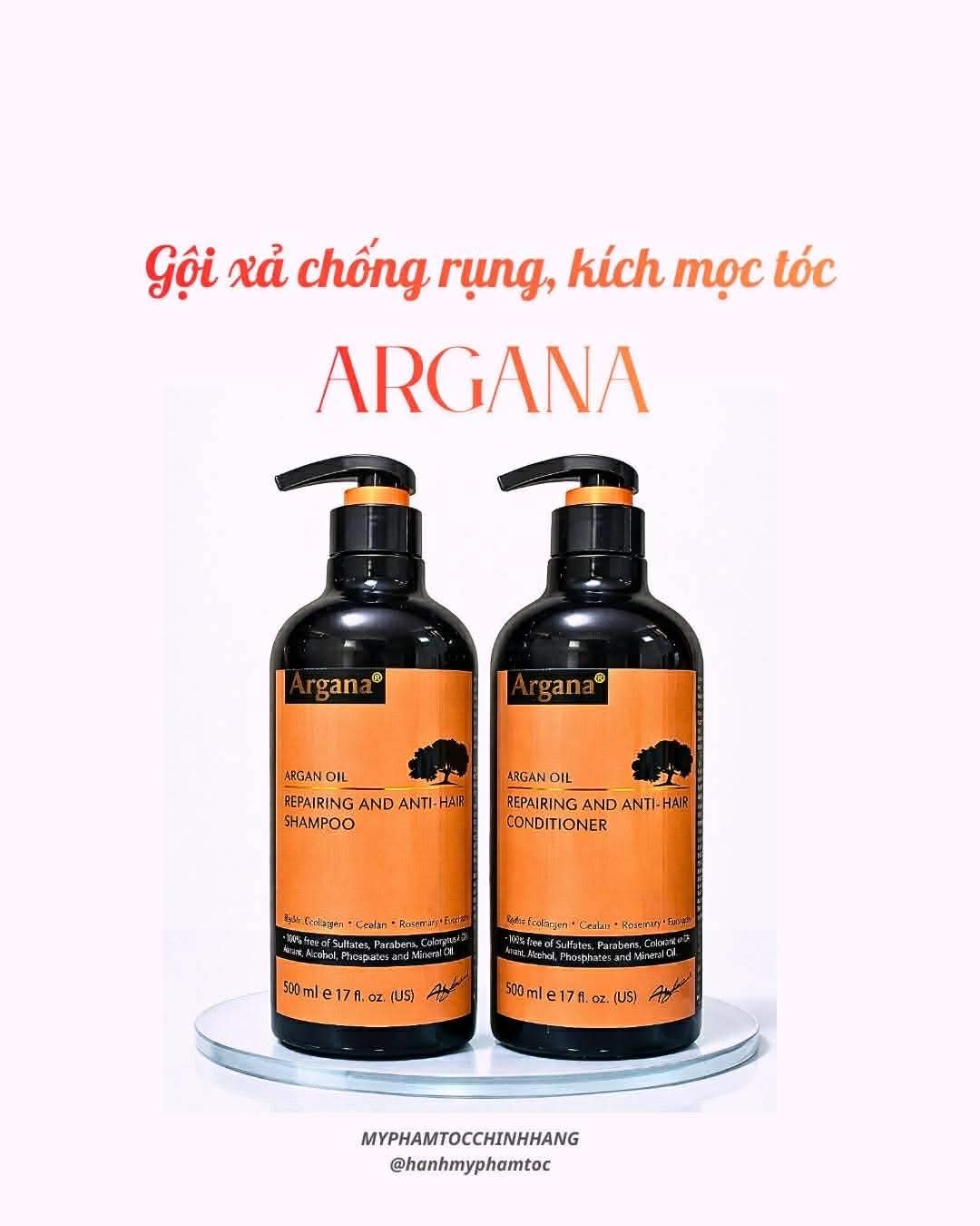 Bộ dầu gội xả ARGANA phục hồi và ngăn rụng tóc Hair Repair & Anti-Hair Loss500ml/ 750ml