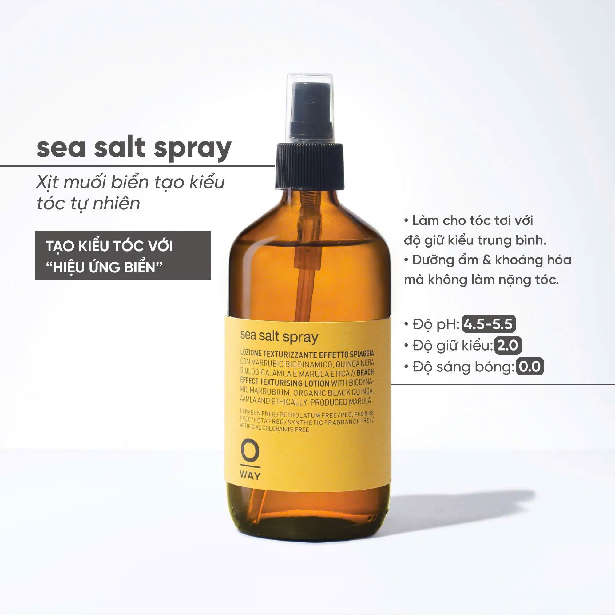 OWAY Sea Salt Spray 240ml | Xịt tạo texture hiệu ứng biển, tạo phồng tách sóng