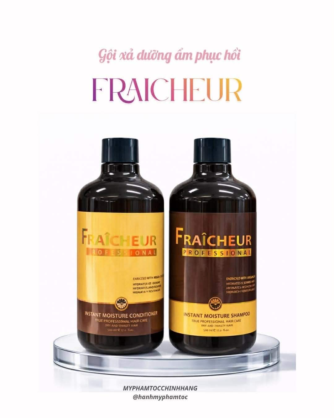 Bộ Dầu Gội Xả Dưỡng Ẩm Phục Hồi Fraicheur Instant Moisture 500ml - 800ml