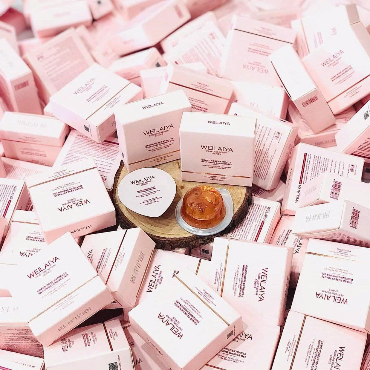 Sữa tắm trắng da cánh hoa hồng Damask Weilaiya Rose Petal Whitening Shower Gel 10ml 450ml