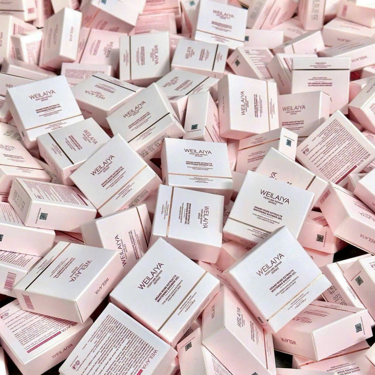 Sữa tắm trắng da cánh hoa hồng Damask Weilaiya Rose Petal Whitening Shower Gel 10ml 450ml