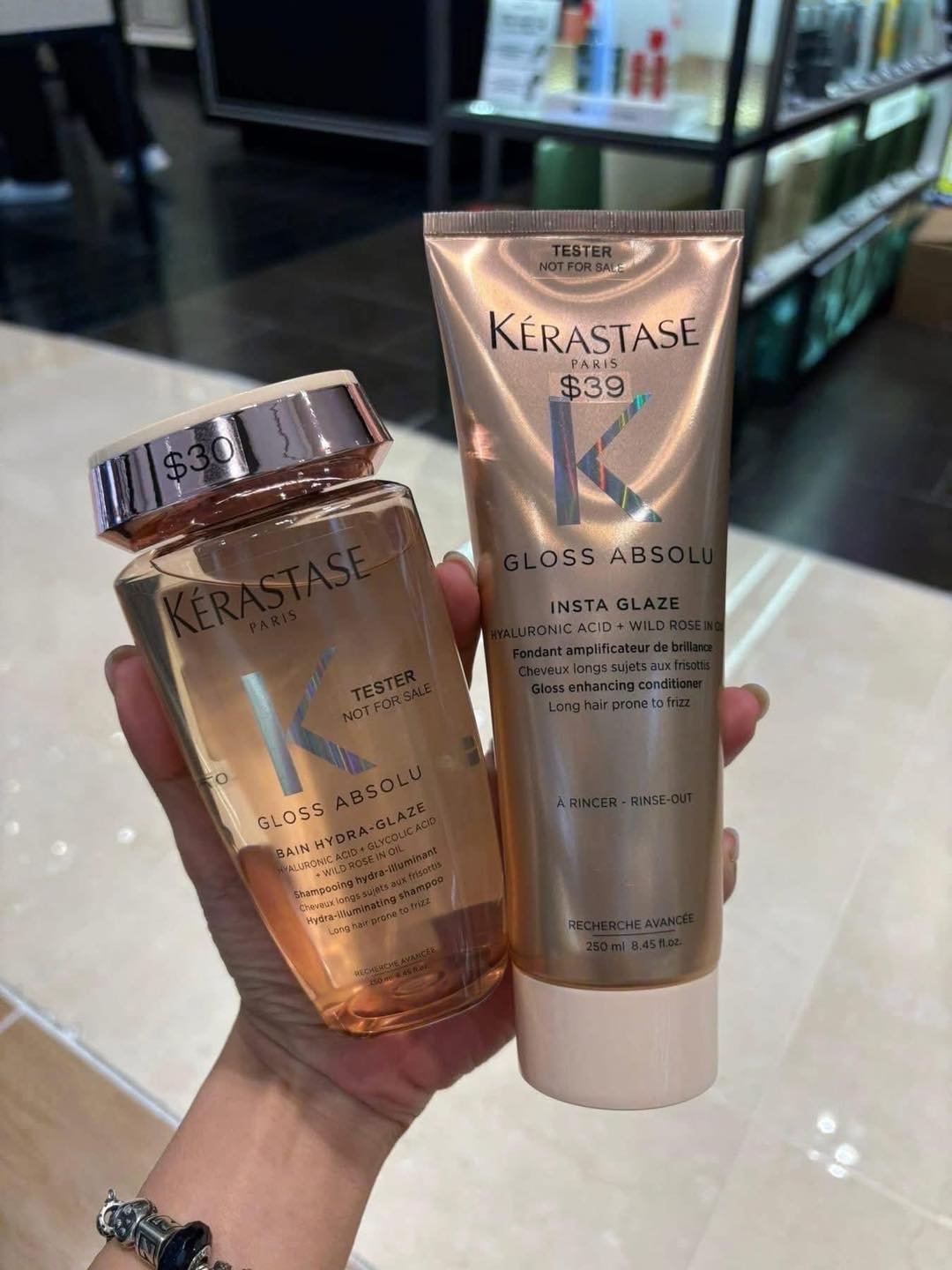 DẦU GỘI XẢ KERASTASE GLOSS ABSOLU DƯỠNG ẨM BÓNG MƯỢT 250ML