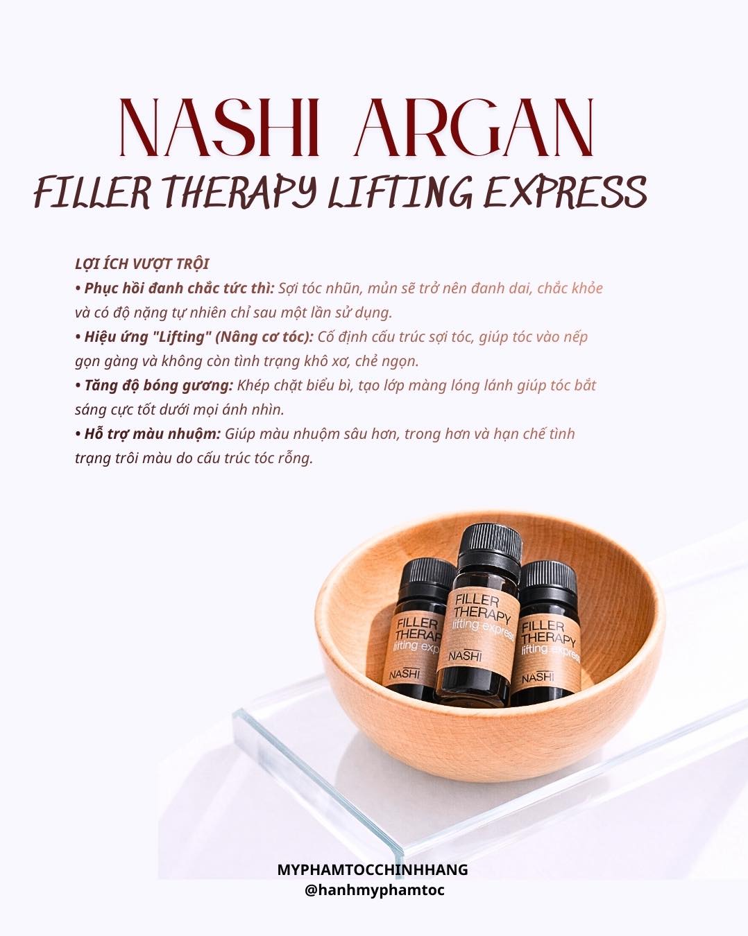 Huyết thanh tái tạo cấu trúc tóc Nashi Filler Express 24 ống*8ml