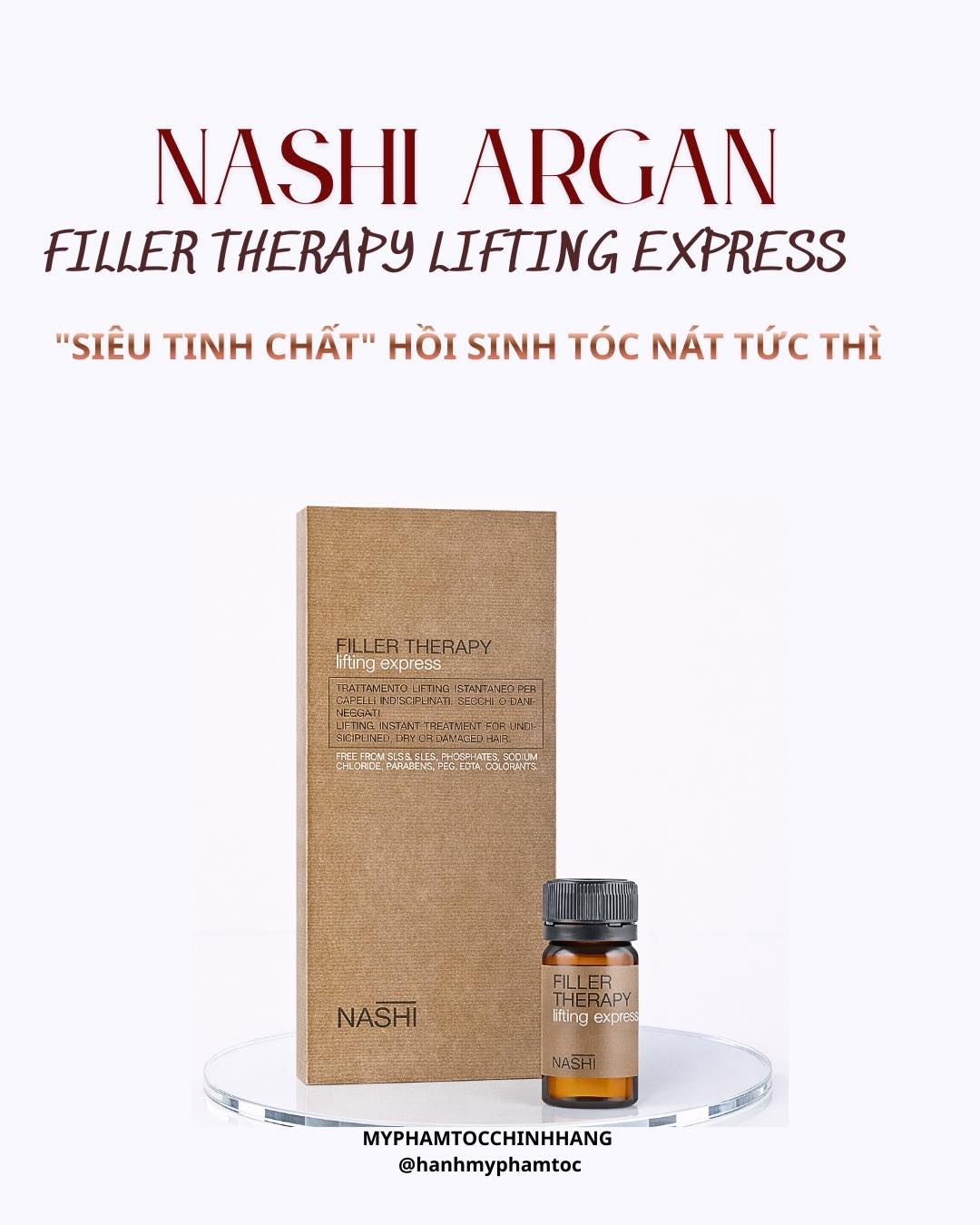 Huyết thanh tái tạo cấu trúc tóc Nashi Filler Express 24 ống*8ml