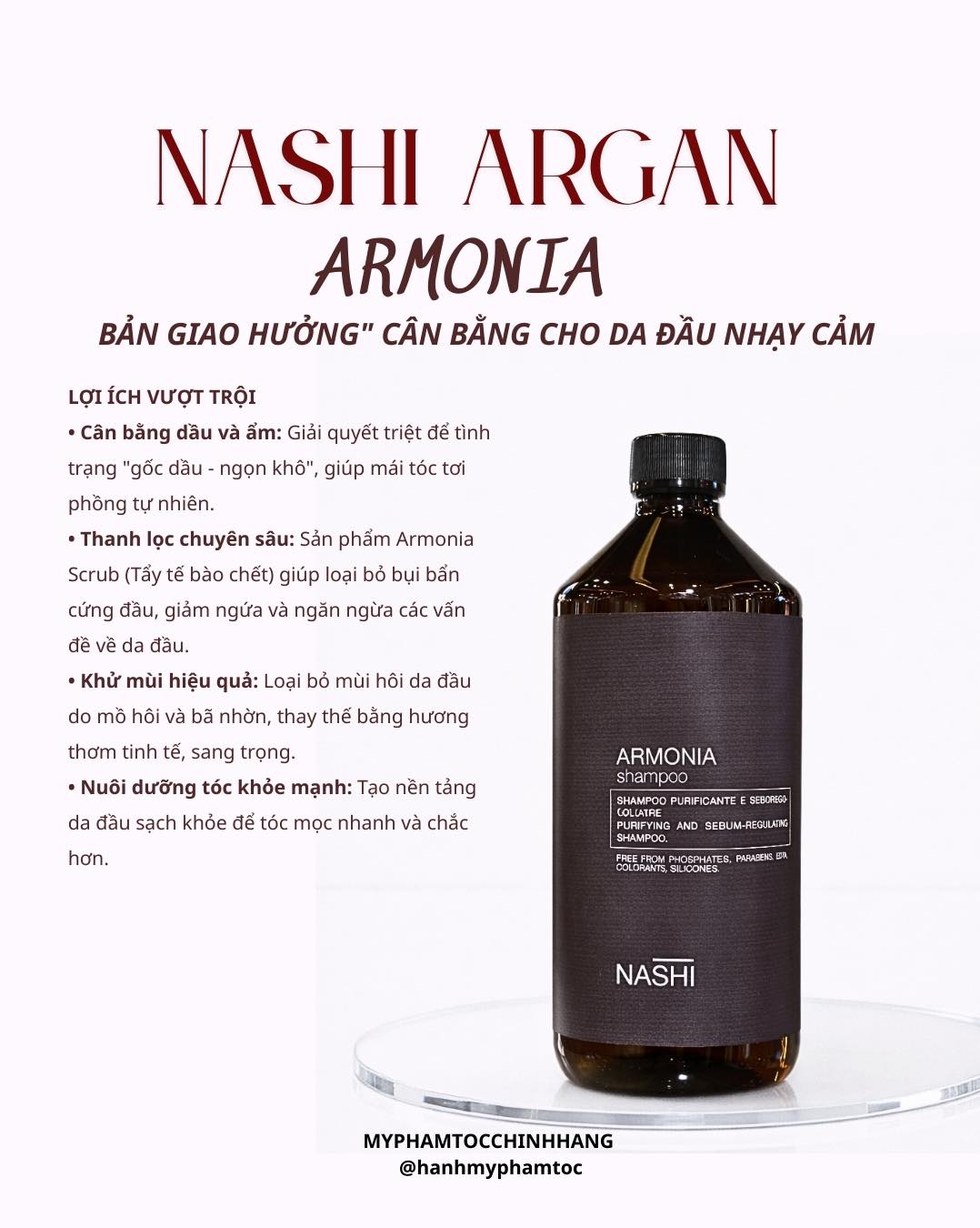 Dầu gội làm sạch da đầu dầu, gàu và khô Nashi Armonia Purifying 250ml/ 1000ml