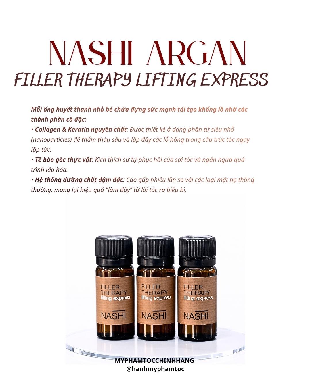 Huyết thanh tái tạo cấu trúc tóc Nashi Filler Express 24 ống*8ml