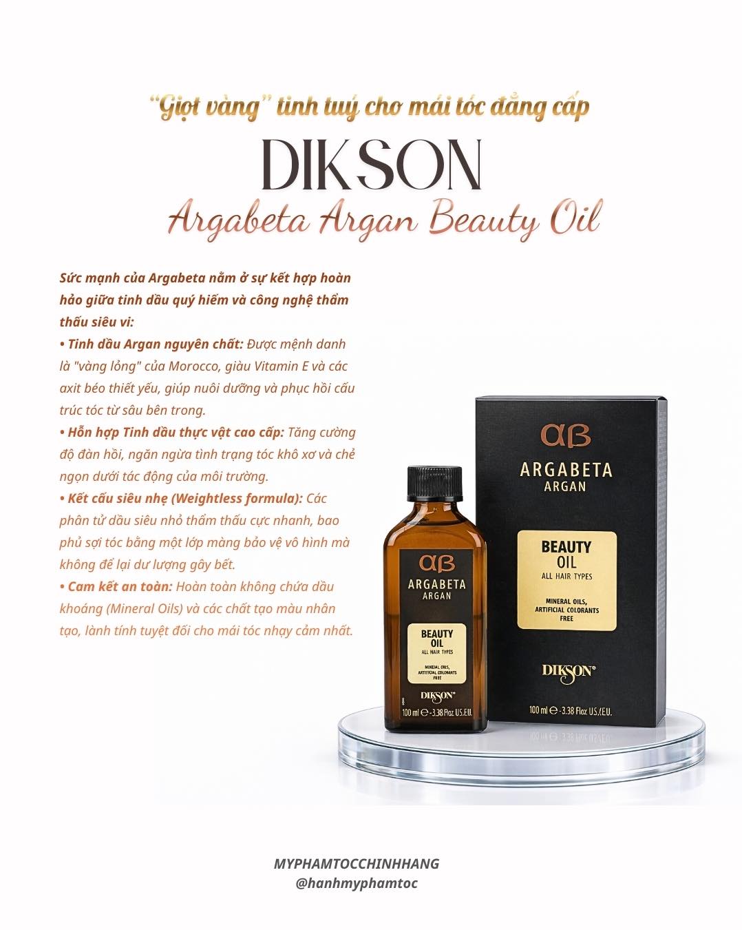 Tinh dầu dưỡng tóc Dikson Argabeta Argan (Dikson Argabeta Argan Beauty Oil) 30ml - 100ml