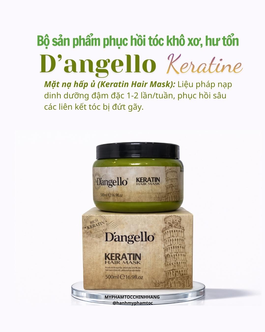 DẦU GỘI XẢ, HẤP D'ANGELLO KERATIN 500ML 800ML