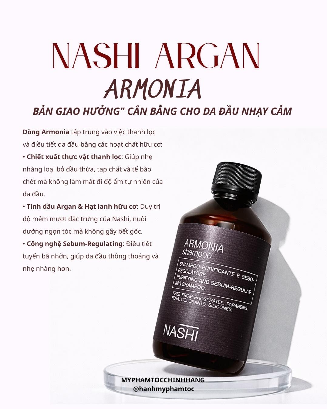 Dầu gội làm sạch da đầu dầu, gàu và khô Nashi Armonia Purifying 250ml/ 1000ml