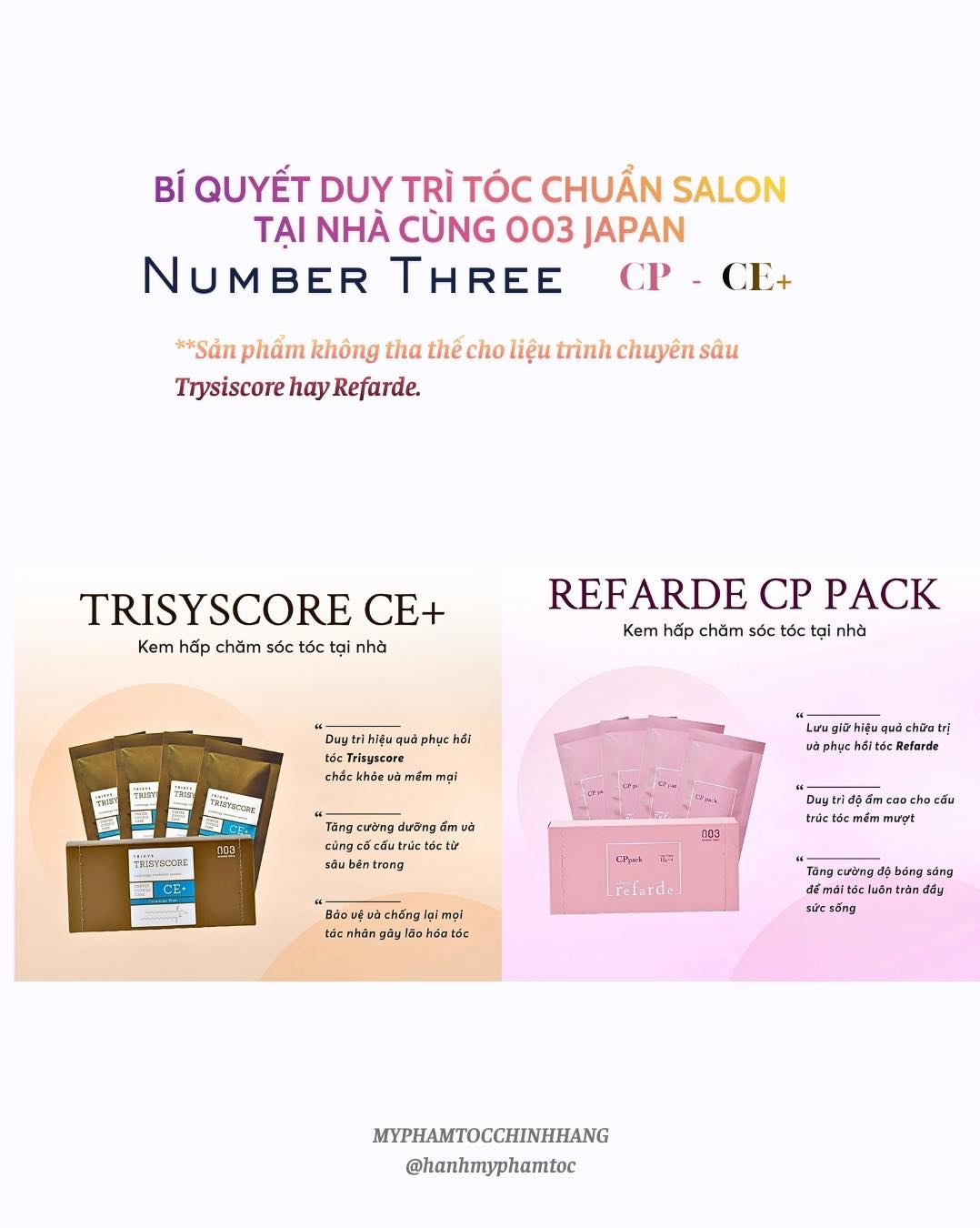 Kem hấp tại nhà Number Three 003 Trisyscore CE Pack hộp 4*12g