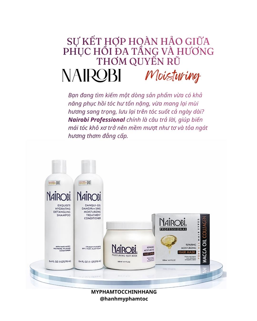 Dầu gội, dầu xả dưỡng tóc Nairobi phục hồi tóc 750ml